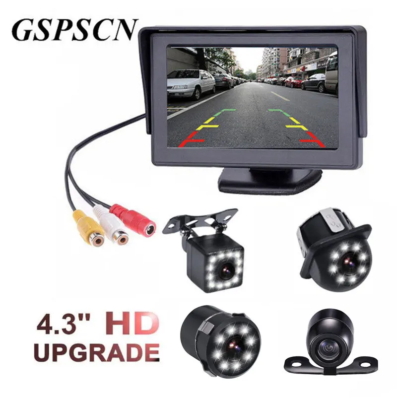 GSPSCN 4 3 &quotTFT LCD HD цветной монитор + Автомобильная камера заднего вида комплект s с