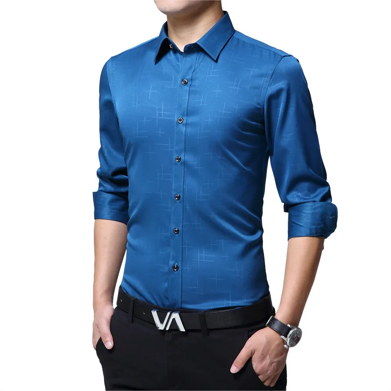 Мужская рубашка с длинным рукавом Chemise Homme Manche Longue мужская деловая принтом в