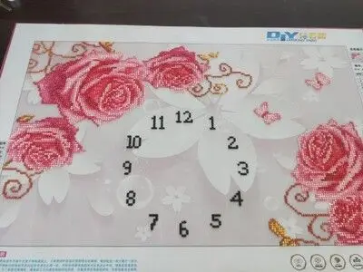 Алмазная живопись, полные бриллианты, подвесные настенные часы, алмазная вышивка 5D, кирпичный камень, показ, штукатурка, для ресторана, спальни, точечный дрил