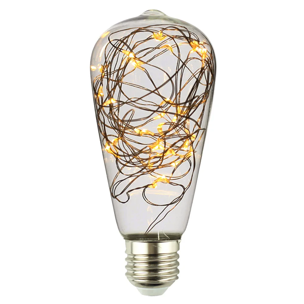 Светодиодные лампы Эдисона RGB мигающий медный провод светильник большая