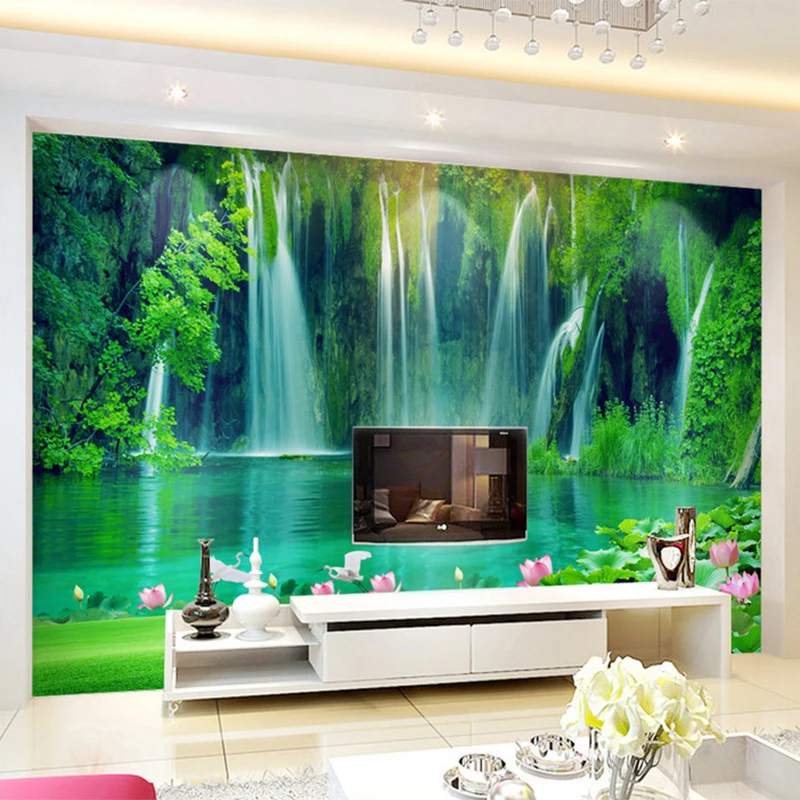 Настенные 3d-обои в китайском стиле с изображением водопада проточной воды |