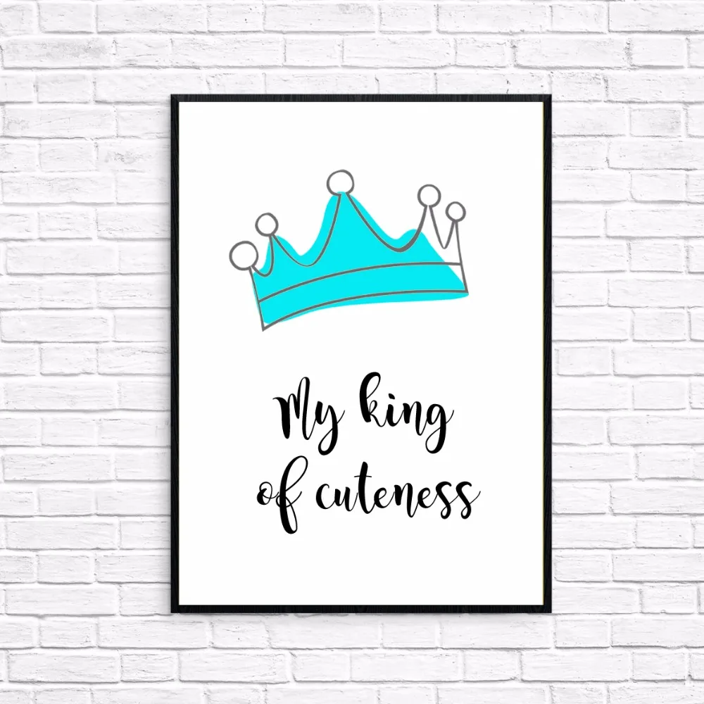 Картина на холсте искусственная картина милая мультяшная Корона мой маленький