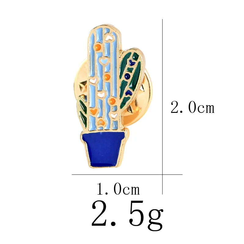 Chic Enamel Blue Cup Colored Fairy Tree Brooches Pin Plant Potted Brooch Women Girl Jewelry Button Denim Jacket Collar Bijoux