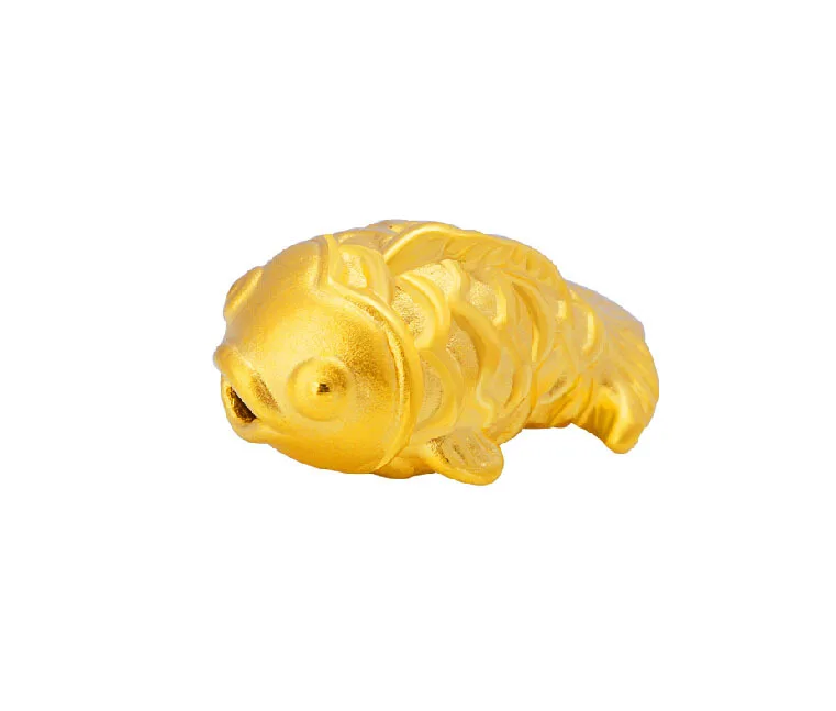 

New Arrival 3D 999 24K Yellow Gold Fish knitted Bracelet