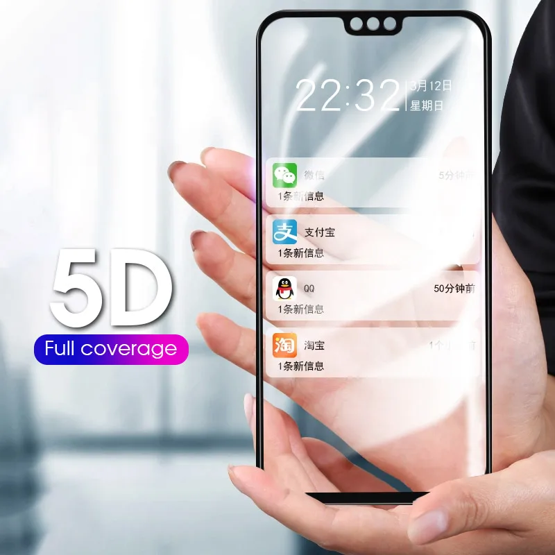5D изогнутое закаленное стекло для Huawei Mate 10 Lite P10 P8 P9 2017 протектор экрана Honor 7X10 V20 View