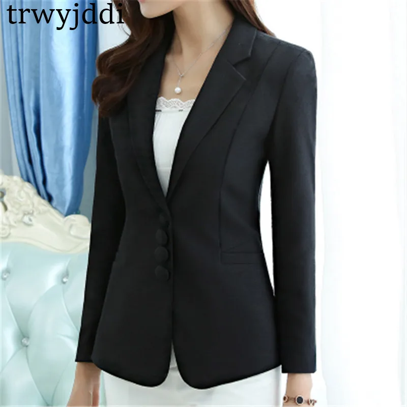 Женский пиджак с длинным рукавом приталенный Повседневный Блейзер большого