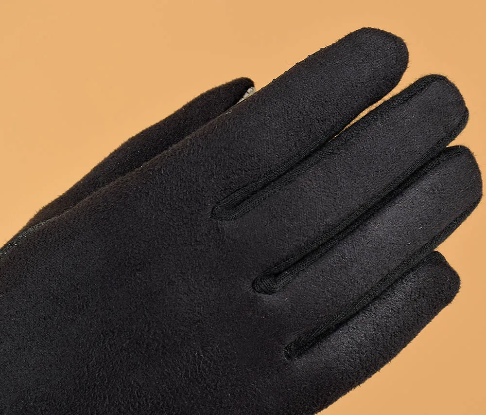 Женские теплые перчатки с сенсорным экраном модные рукавицы из овчины зимние