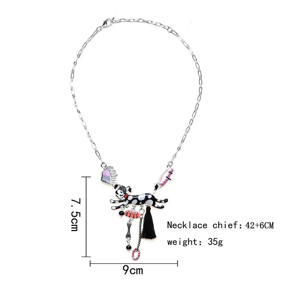 Colorful Enamel Spotted Dog Necklace Women New Fashion Choker Chain Necklaces Pendants for Gift Women's Clothing &amp Accessories |