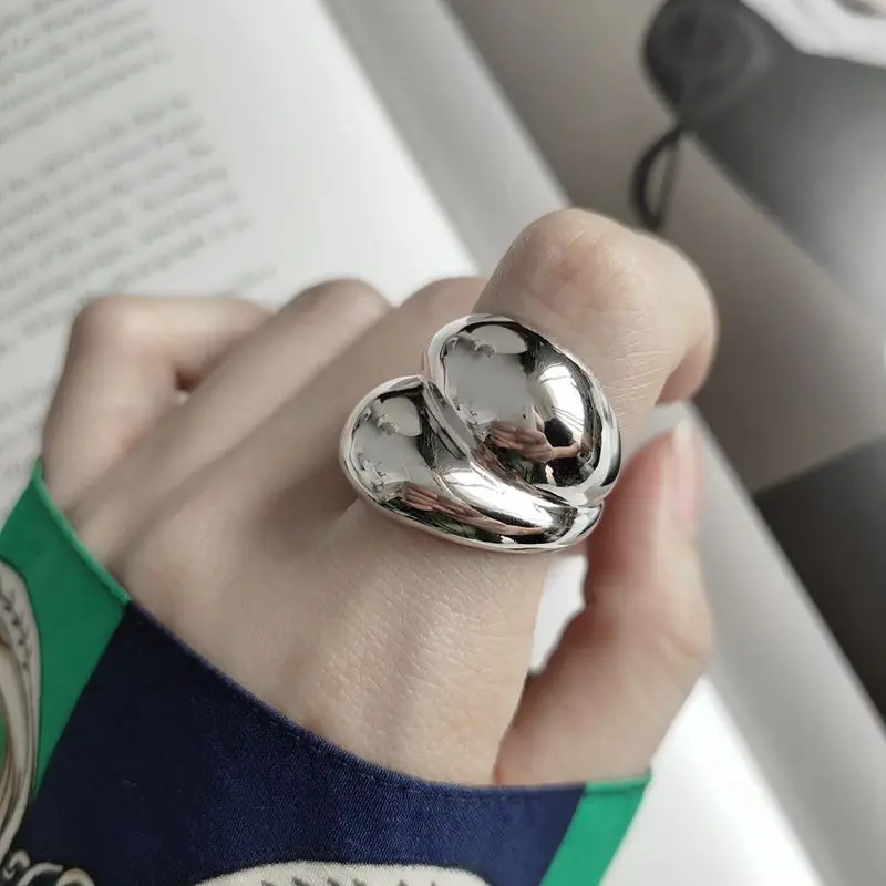 Женские серебряные фигурные кольца Silvology модные блестящие минималистичные с