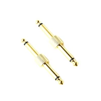 10pcslot high quality copper material golden plated male to male mono 6 35 audio adapter for microphone speaker audio