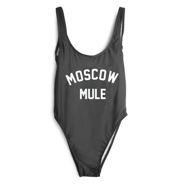 

MOSCOW MULE Swimsuit Women Sexy Summer High Cut Swimwear beachwear Bathing suit Bodysuit One Piece Jumpsuit Letter Customzie