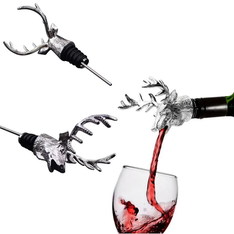 Голова оленя Shaped пиво вина пробки Бутылка декоративная Pourer домашнего декора Travel распылитель Barware Барные инструменты аксессуары поставок