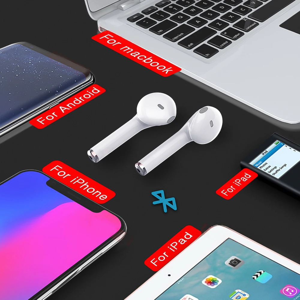 Teamyo i7S TWS Bluetooth наушники беспроводные стерео гарнитура музыкальные с зарядной