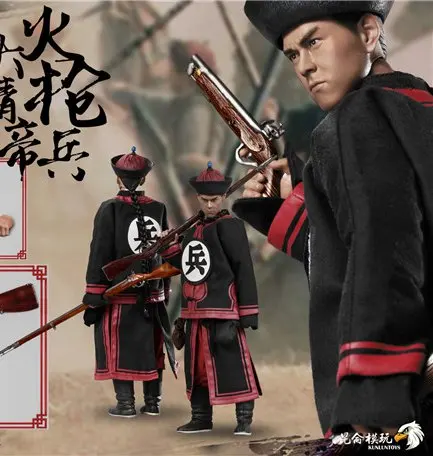 1/6 весы рисунок китайской династии Цин порох пистолет солдат супер гибкий 12