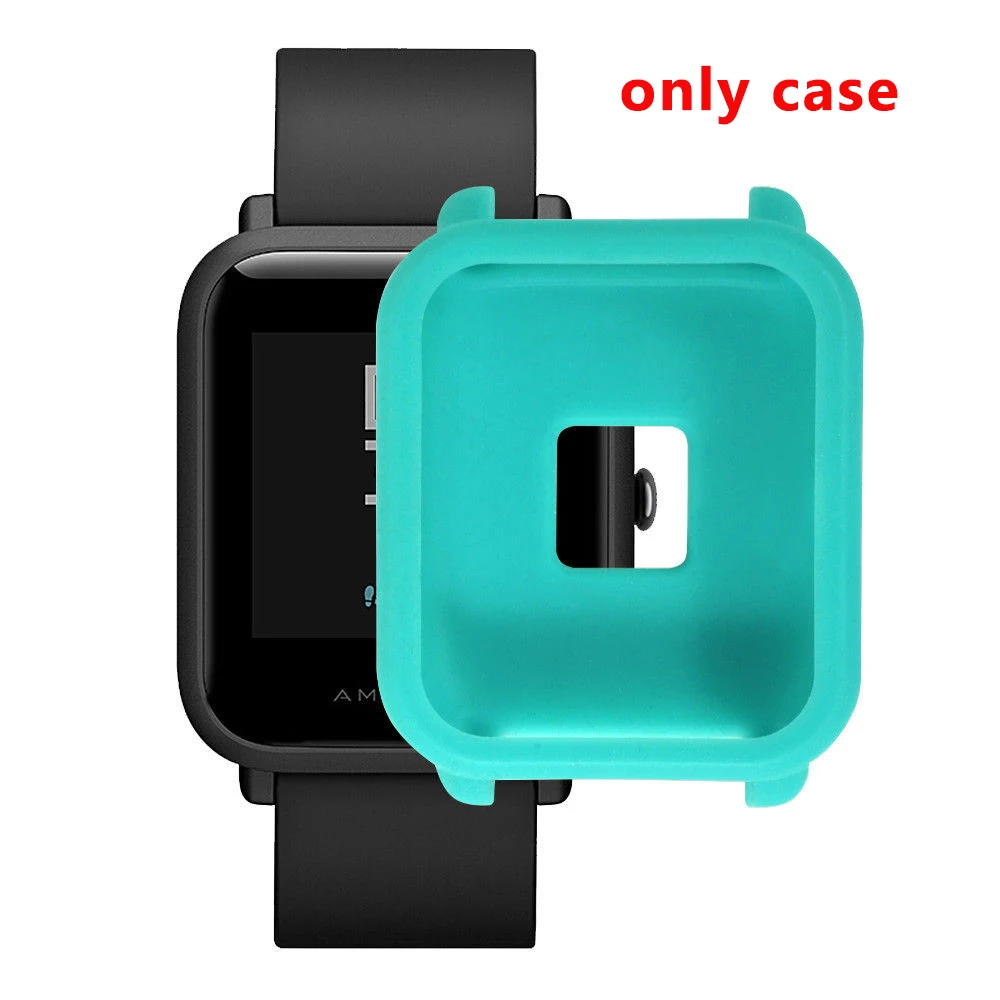 Mint Green Мягкий защитный силиконовый из ТПУ чехол для Huami Amazfit Bip Youth Watch SmartWatch Watachband Спортивные товары аксессуары - Цвет: Mint Green