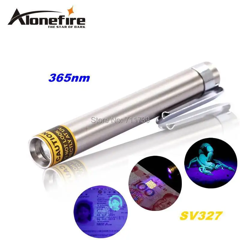 ALONEFIRE SV327 365nm UV нержавеющая сталь Портативный мини Ультрафиолетовый кошки собаки