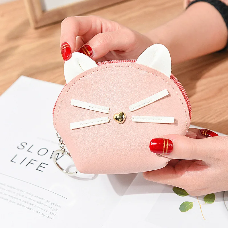 Кошельки для мелочи XZP с кошкой женские кошельки из искусственной кожи Маленький