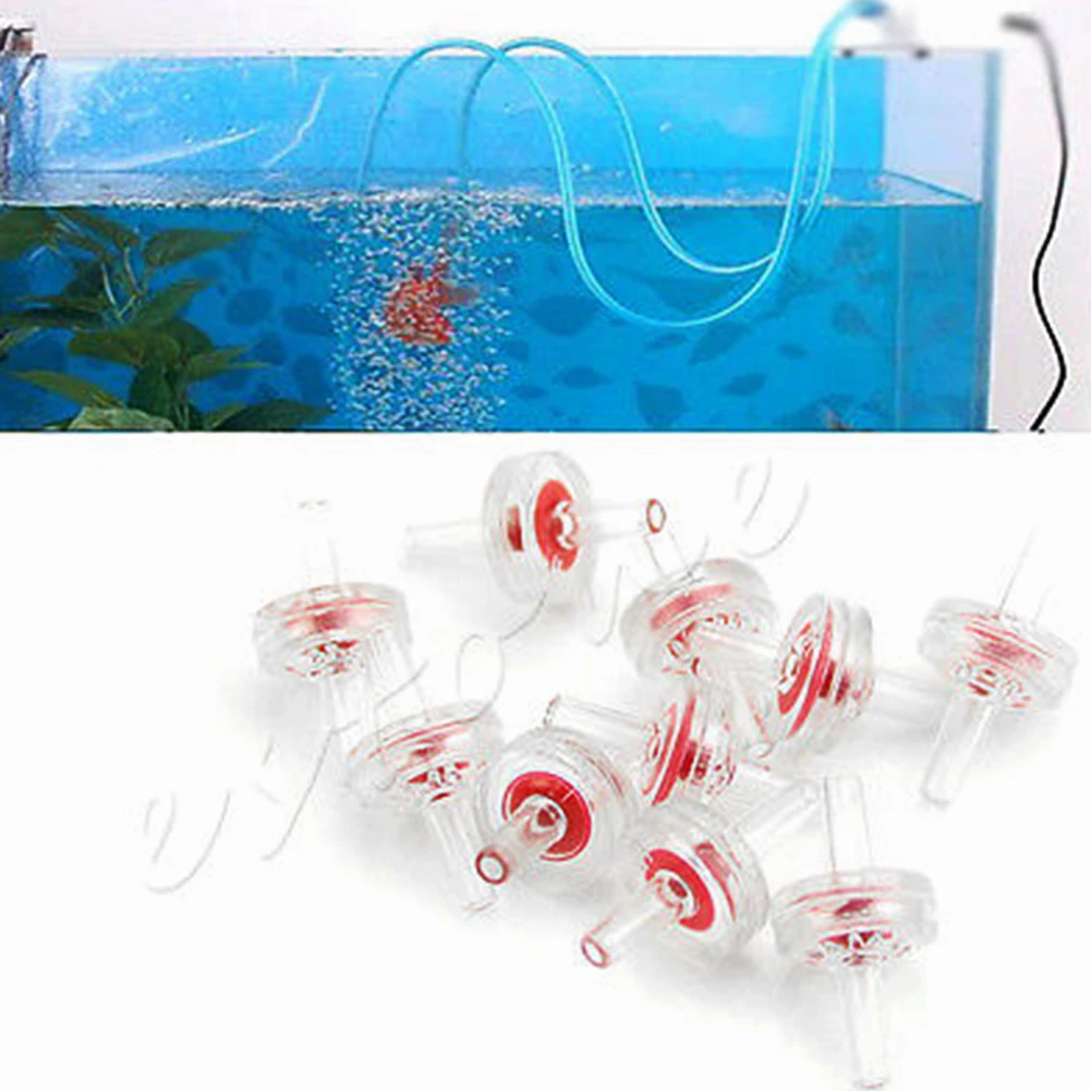 Brand New 10pcs/lots Aquarium Fish Tank C02 Water Air Line Pump Plastic One Way Non-Return Check Red | Дом и сад