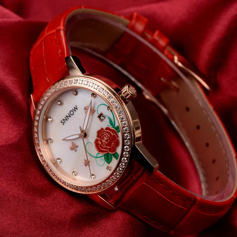 

Reloj mujer 2017 CASIMA leisure Luxury Brand SNOW series fashion business Watch Women quartz Sport Rose waterproof 100M montre