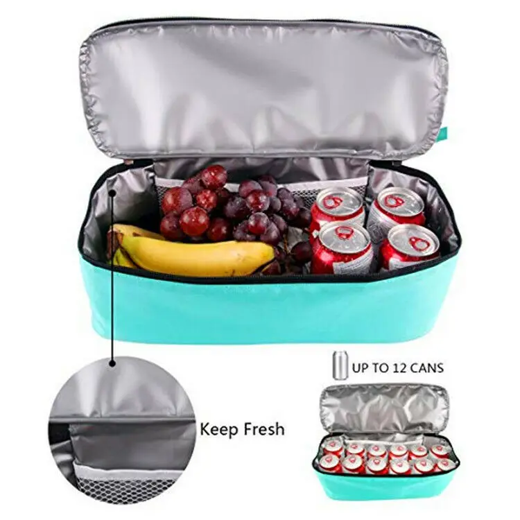 Handheld Lunch Bag Cooler Picnic Mesh Beach Tote Food Drink Storage For Camping BBQ | Багаж и сумки