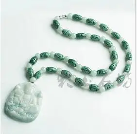 

Grade A pendant Pure manual sculpture multicolor ruyi guan Yin pendant bead string necklace charm men's and women's style