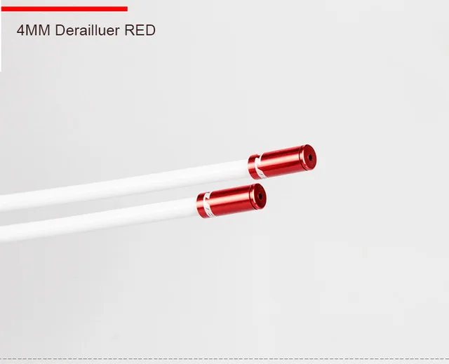 red 4mm 100 шт. CNC 5 мм сдвиг тормозной кабель 4 мм MTB велосипед Derailluer корпус крышка линия внешний обжимные наконечники алюминиевое кольцо наконечник внутренний кабельный наконечник - Цвет: red 4mm