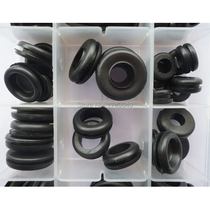 125 шт черные резиновые втулки Электрический провод втулка ассортимент проводки