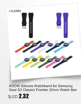 AOOW ремешок из натуральной кожи для samsung Galaxy Watch Active 42 мм gear S2 классический браслет ремешок для Amazfit Garmin