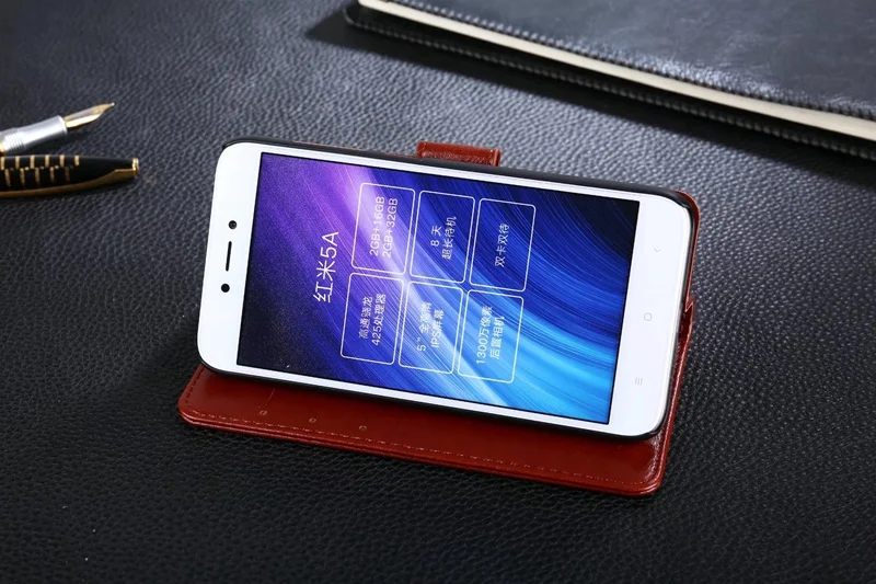 Кожаный кошелек оригинальный флип-чехол с ремешком чехол для телефона Xiaomi Redmi 5A