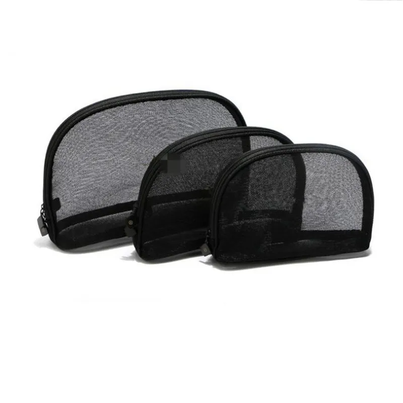 Черная чистая пряжа для макияжа Сумки путешествий портативная моющаяся