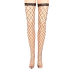 Гламурные женские чулки, модные сексуальные колготки в крупную сетку, высокие чулки до бедра