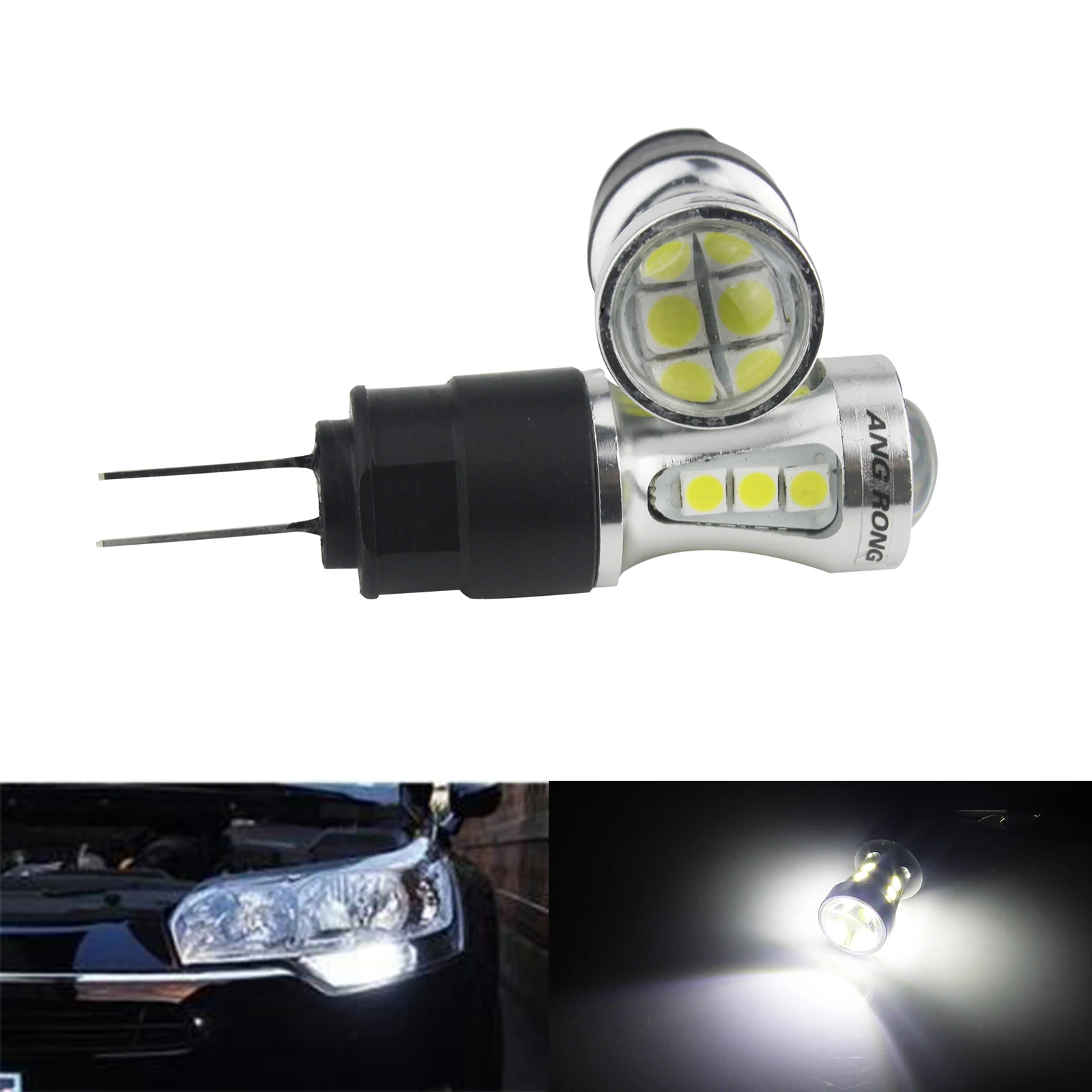 Angrong 2x HP24W G4 18 SMD СВЕТОДИОДНЫЙ дневной светильник лампы для цитрона C5 для peugeot 3008 5008