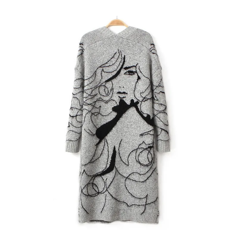 

XUXI Women 2019 Sweater Streetwear Large Size Cardigan Loose Long Section Sleeve Knitting Spring Autumn Coat Ropa Mujer FZ369