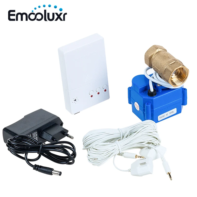 

Детектор утечки воды, система сигнализации с 1 "клапаном и 2 шт. проводов датчиков, HIDAKA WLD-807, блок управления питанием от батареи или адаптера