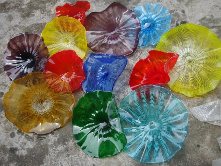 

Современная настенная тарелка из муранского стекла Chihuly, домашние декоративные стеклянные цветы ручной работы, выдувные Стеклянные Настен...