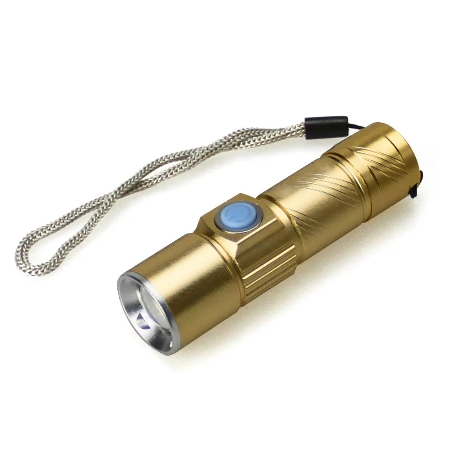 Портативный USB светодиодный фонарик 5 Вт Мощный регулируемый для путешествий 3