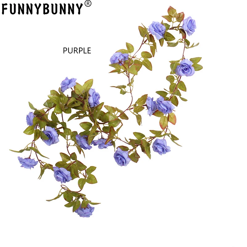 FUNNYBUNNY искусственные шелковые цветы Осенняя роза лоза Реалистичная висячая