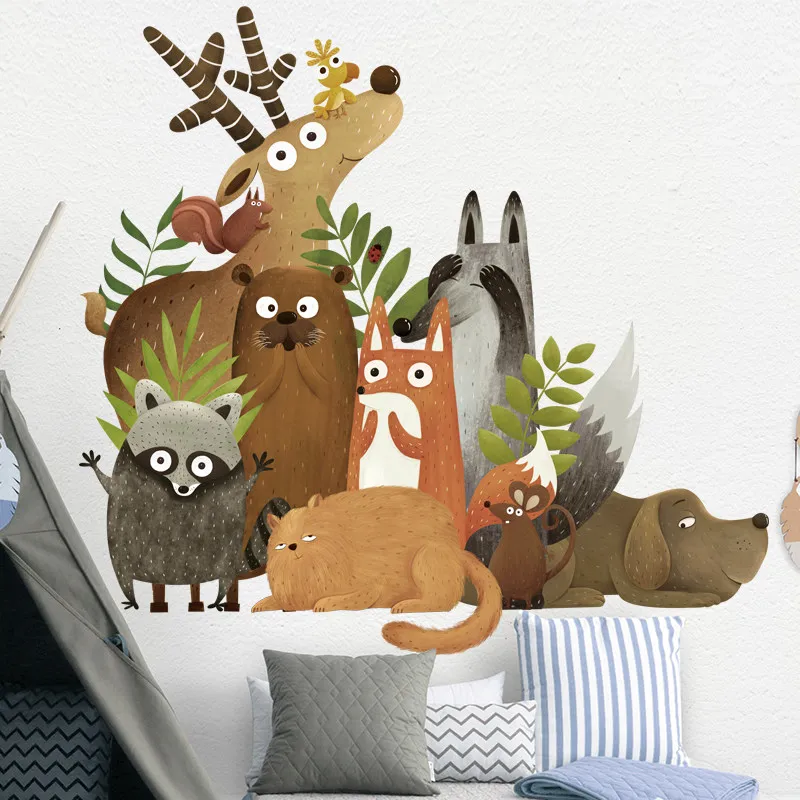 

Animal PVC Wall Sticker DIY Boy Girl Kids Room Decor Aesthetic Self Adhesive Wallpaper for Wall Tiles Things for Childern Rooms