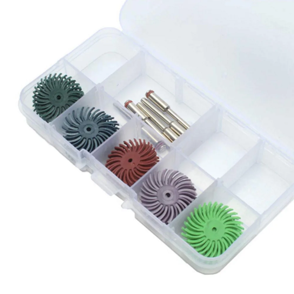 

30pcs/set Radial Disc Brushes 80-1000 Grit with 5pcs Mandrel Rotary Adapter