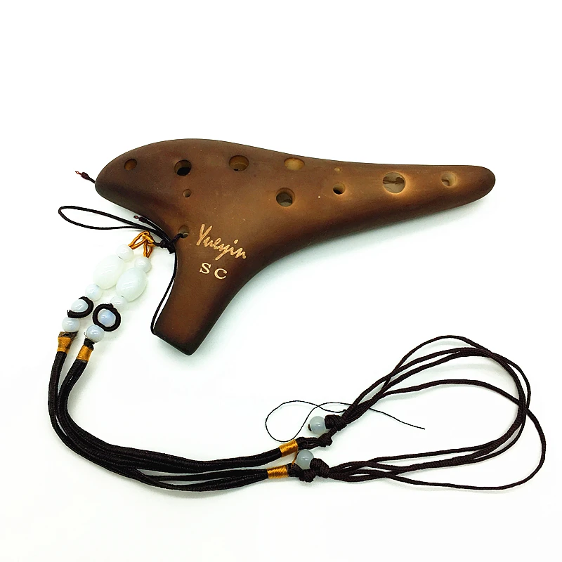 

2023 Высокое качество 12 отверстий Ocarina Alto & Soprano C/G/F ключ дымчатое горение профессиональная керамическая фотография