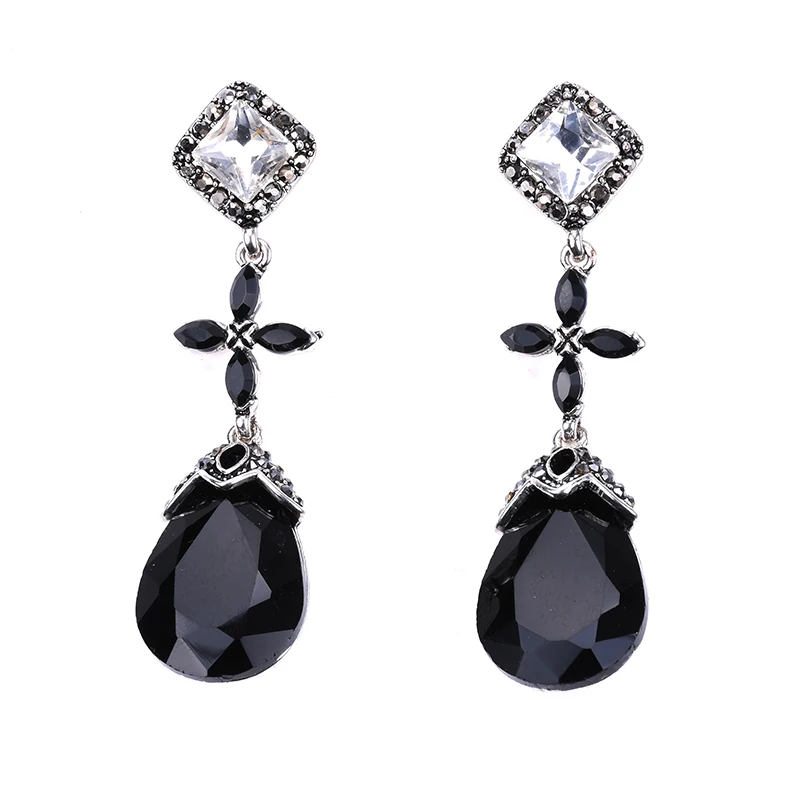 Роскошные черные хрустальные серьги PPG & PGG модные в стиле бохо макси камни