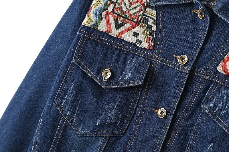 

2018 New Fashion Spring Autumn Jeans Jacket Women Patchwork Loose Denim Jackets Coats Female Long Sleeve Outerwear