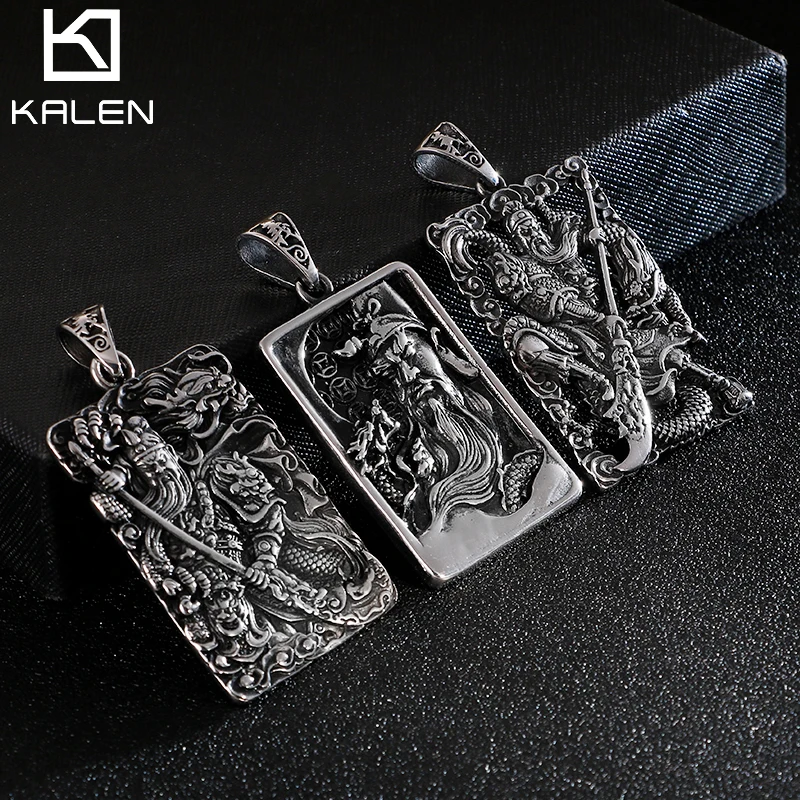 Кулон KALEN в китайском стиле Hero Guan Yu ожерелье для мужчин Амулет из нержавеющей