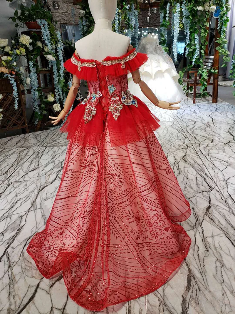 LSS515t красные винтажные платья с открытыми плечами и вырезом лодочкой украшенные