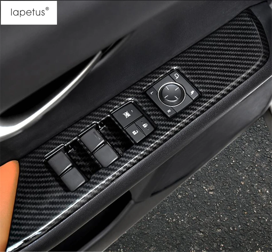 Аксессуары Lapetus подходят для Lexus UX 200 250H ABS Внутренняя дверь подлокотник окно Лифт кнопка Крышка отделка матовая углеродное волокно вид