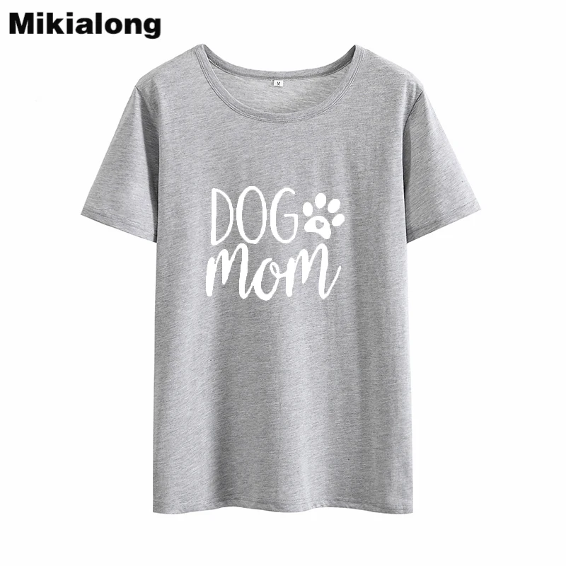 Женская футболка с коротким рукавом круглым вырезом и принтом собаки мамы|funny tshirt