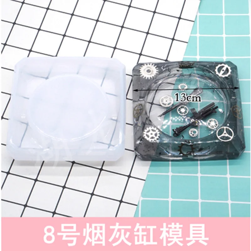 Горячая DIY пепельница цементная Штукатурная смесь Плесень Для украшения растений суккулентные растения силиконовые формы для парня девушки подарок на день отца - Цвет: 8
