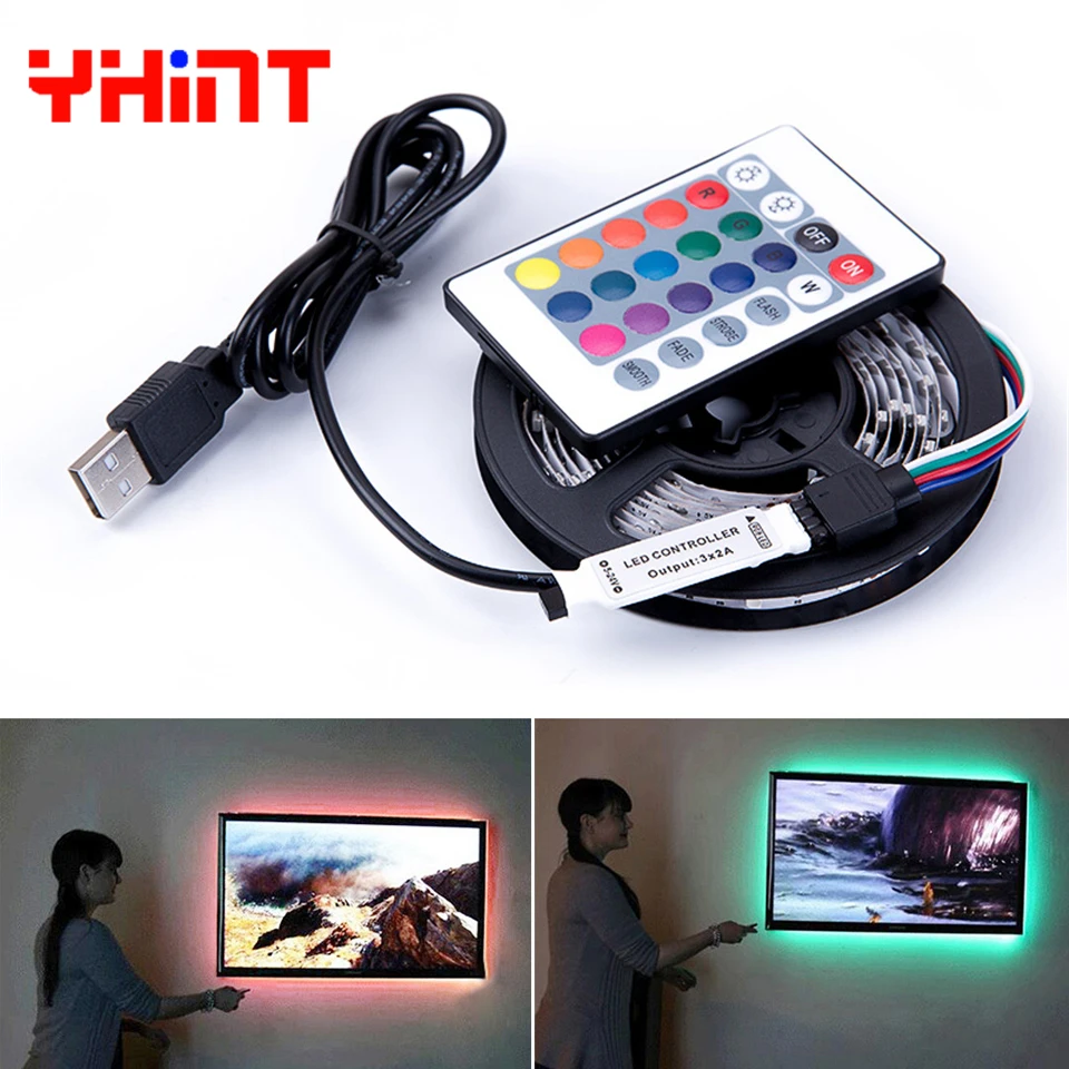 5 в USB мощность 3528/2835 60led/m RGB SMD Светодиодная лента 0 м 30led 1 60led 2 120led полоса ТВ