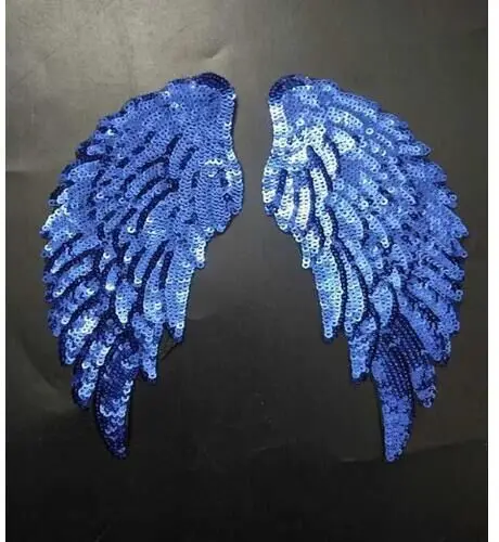 DD 2Pairs Sequin Wings Badge Fabric Iron on Patches Gold/Silver/Red/Black/Blue Embroidery Applique DIY Decoration Sequins Patch | Дом и сад