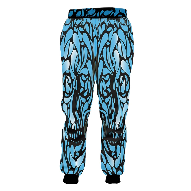 

UJWI Men's Casual Sweat Pant Joggers Harem Pants Funny Print Embroidery Skull 3d Sweatpants Unisex Slim Fit Full Length Pants